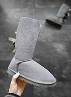 UGG Classic Mini Black теплі уггі жіночі. Короткі зимові Уггі чорні. Жіночі уггі на хутрі., фото 6