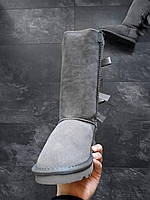 UGG Classic Mini Black теплі уггі жіночі. Короткі зимові Уггі чорні. Жіночі уггі на хутрі., фото 5