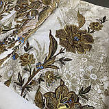Бязь купонна з оливковими гілками квітів, ширина 220 см, фото 2