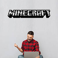 Деревянная настенная надпись в интерьер «Minecraft»