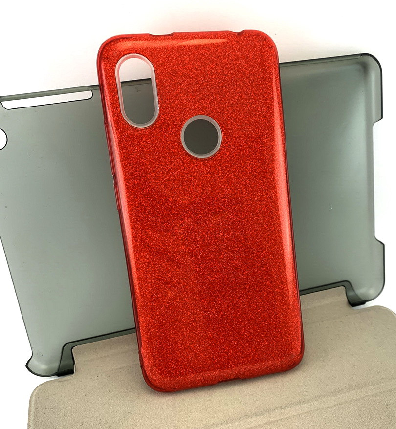 Чохол для Xiaomi Redmi S2 накладка на бампер протиударний Glitter силіконовий червоний