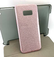 Чехол для Samsung galaxy S8 Plus g955 накладка бампер противоударный силиконовый Glitter розовый