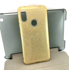 Чохол для Xiaomi Redmi Note 6, Note 6 Pro накладка силіконовий бампер протиударний Glitter золотий