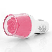 АЗУ NOKOKO Flower, 12V-USB, 5-5.5V, 2*USB, 10W, 2,1А, Pink, Пакет Q50