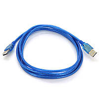 Кабель USB 2.0 RITAR AM / AM, 1.5m, 1 ферит, прозорий синій