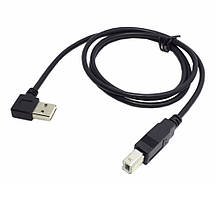 Кабель USB 2.0 RITAR AM/BM, 3.0m, угловой 90°, черный