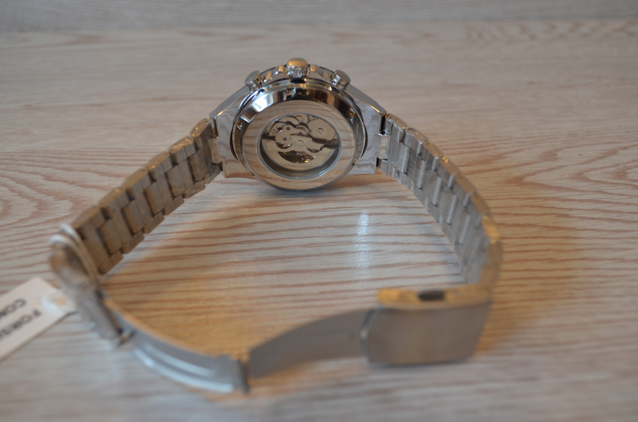 Мужские механические часы скелетон Winner action серебристые с серебристым циферблатом - фото 10 - id-p1330439321