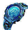 Дитячий спортивний годинник Skmei kids1548 світло-синій камуфляж, фото 2
