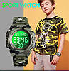 Дитячий спортивний годинник Skmei 1548 kids зелений камуфляж, фото 7