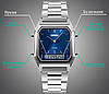 Чоловічий наручний годинник Skmei 1220 tango сріблястий із синім циферблатом, фото 8