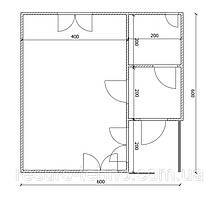 Дім 6 м х 6 м із терасою.