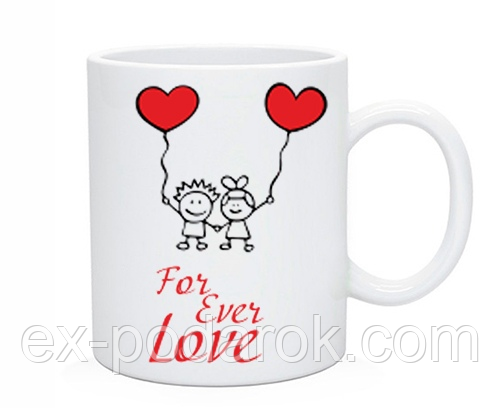 Біла чашка " Love is.... "