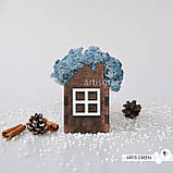 Корпоративні подарунки. Подарунок на свята. Будиночок зі стабілізованим мохом, блакитний, фото 2