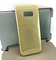 Чехол для Samsung galaxy S8 Plus g955 накладка бампер противоударный силиконовый Glitter золотой