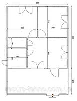 Дім 6 м х 6 м із терасою.