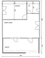 Дім 6 м х 6 м із терасою 6 м х 2,5м