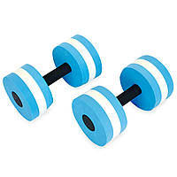 Гантель для аквафітнесу та аквааеробіки аквагантель Aqua Dumbbell Zelart PL-3351 1 шт. блакитний-білий