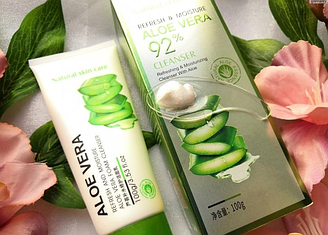 Пенка для умывания bioaqua refresh & moisture aloe vera 92% foam cleanser 100 г