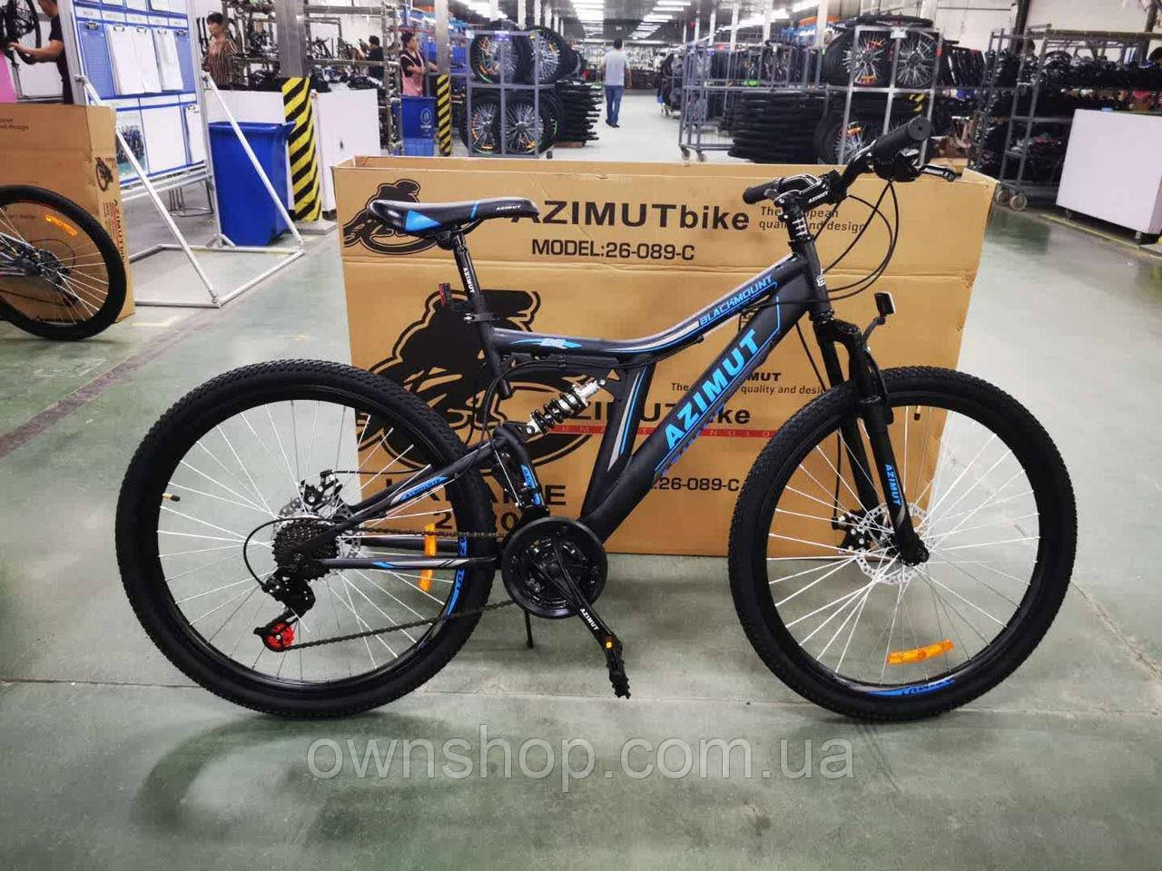 Велосипед двухподвесной гірський Blackmount GFRD 24", рама 16" синій, фото 1