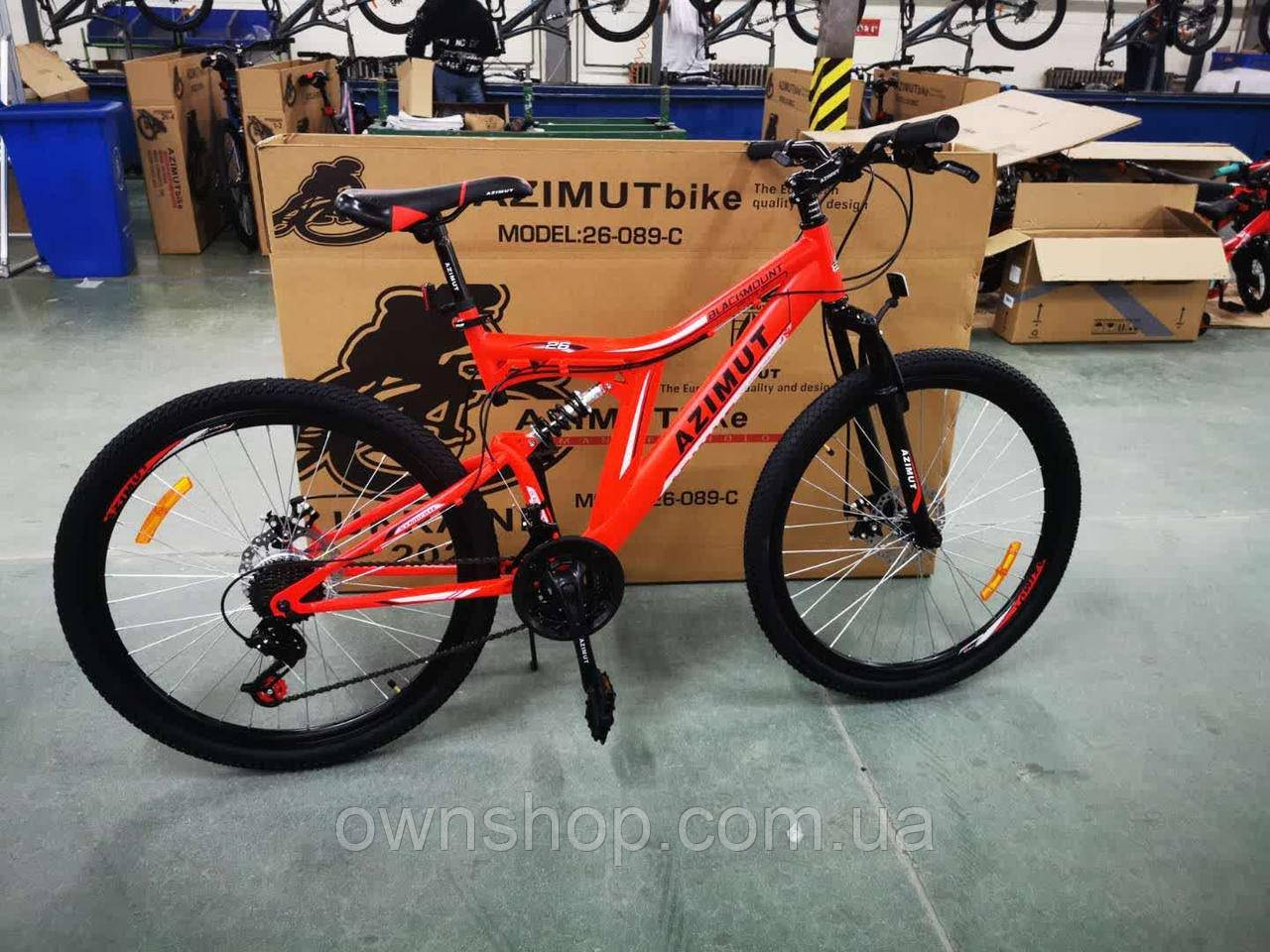 Велосипед двопідвісний гірський Blackmount 26" рама 18", FRD червоний