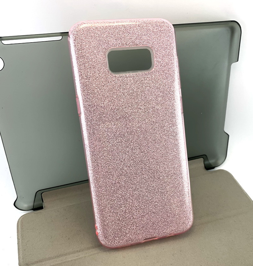Чохол для Samsung galaxy S8 Plus g955 накладка на бампер захисний силіконовий Glitter рожевий