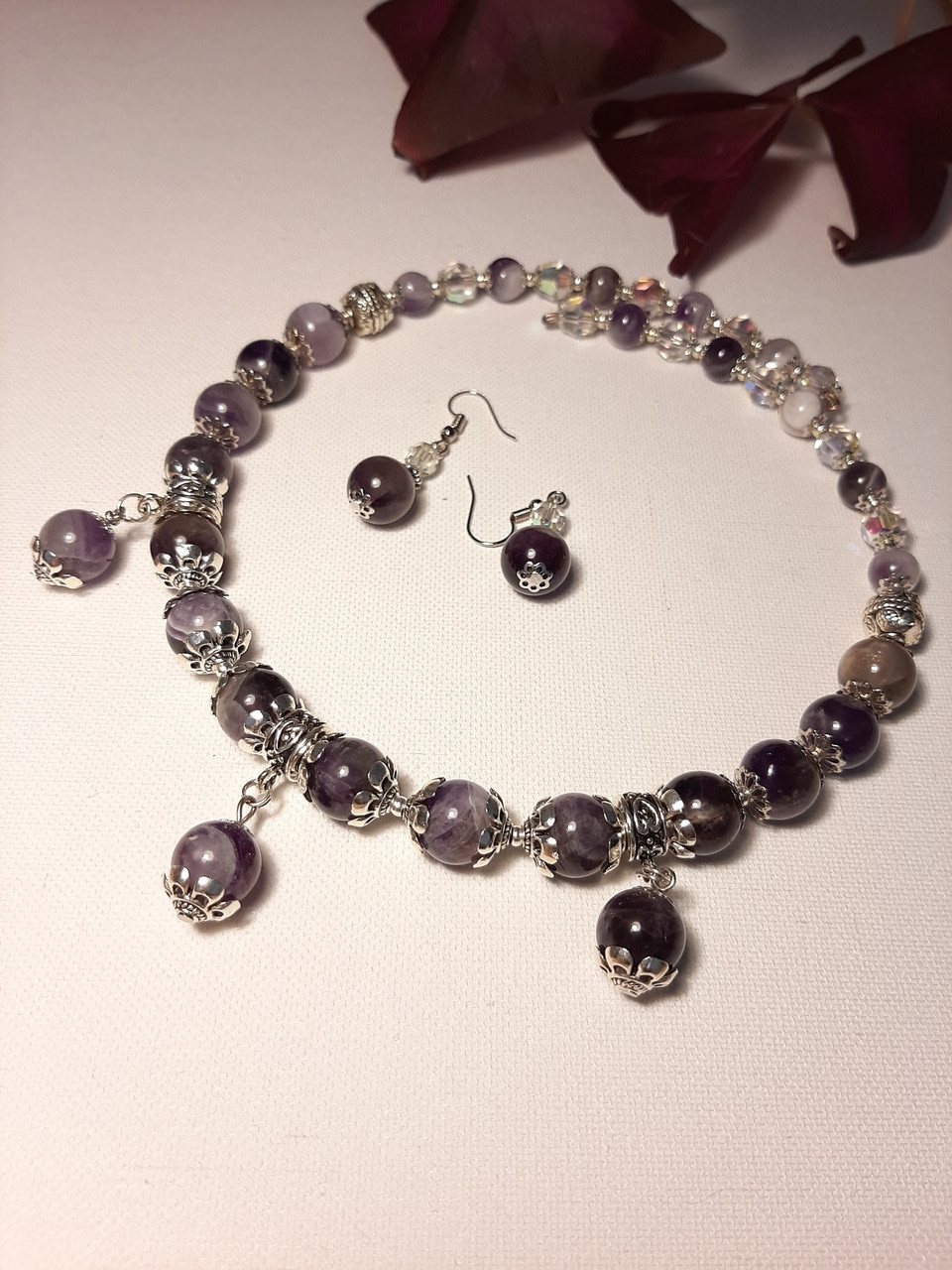 СНІЖИНКА, місячний камінь, нефрит. Браслет з натурального каменю, фото 1