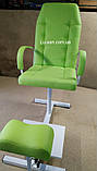 Педикюрне крісло, підставка для ніг, стілець майстра, Салатовий педикюрний комплект, фото 6