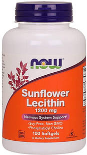 Соняшниковий лецитин нау фудс Now Foods Sunflower Lecithin 100 гелевих капсул