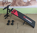 Лава для преса з еспандером і гантелями Schmidt MS 0042-1 Тренажер для спини, преса і рук, фото 5