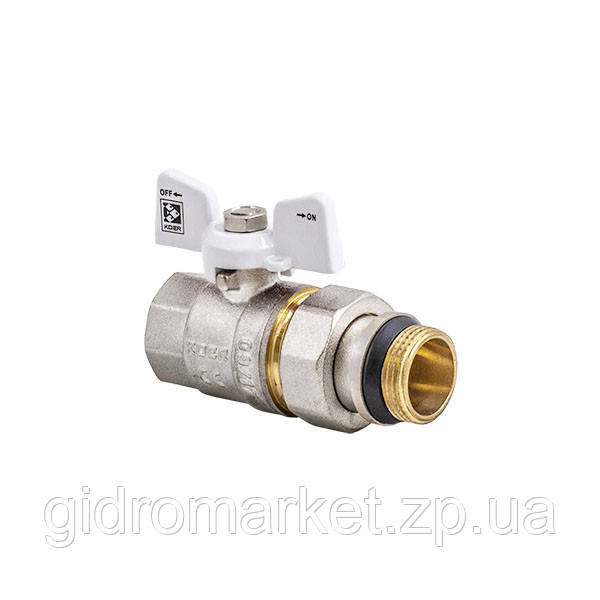 Кран з американкою 1/2" "антипротечка" (KOER KR.227.W-Gi) білий (KR0190)