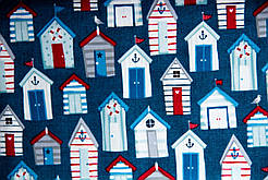Тканина для печворку. Тканина для ляльки. BEACH HUTS арт1635. Колекція. Makower UK (Англия).