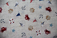 Ткань для пэчворка. Ткань для куклы. арт1640. КоллекцияBeach Fabric Cotton Quilting Fab. Makower UK (Англия).