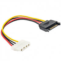 Кабель живлення Serial ATA 4pin Molex на 15pin SATA - 15 см