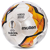 М'яч для футзалу №4 ламін. MOLTEN F9V4800-KO (5 сл., зшитий вручну, білий-помаранчевий)