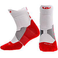 Шкарпетки спортивні для баскетболу р-р 40-45 бавовна JCB3302 ALL STAR червоний-білий