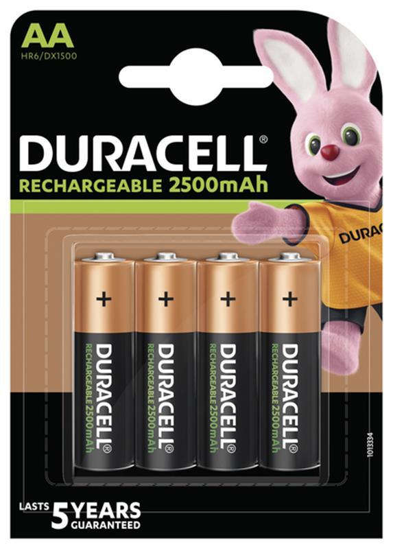 Батарейки акумулятор Duracell Rechargeable DX1500 Ni-MH AA 2500 mAh BL 4шт (Оригінал)