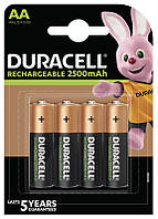 Батарейки аккумулятор Duracell Rechargeable  Ni-MH AA/HR06 2500 mAh BL 4шт (Оригінал)