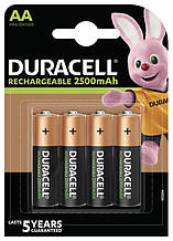 Батарейки акумулятор Duracell Rechargeable DX1500 Ni-MH AA 2500 mAh BL 4шт (Оригінал)