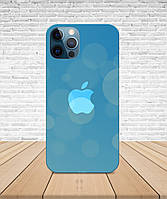 Матовый Чехол iPhone 12 PRO Apple Голубые огоньки с принтом