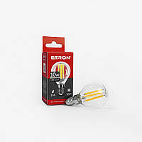 LED лампа ETRON Filament 1-EFP-157 G45 E14 10W 3000K clear glass