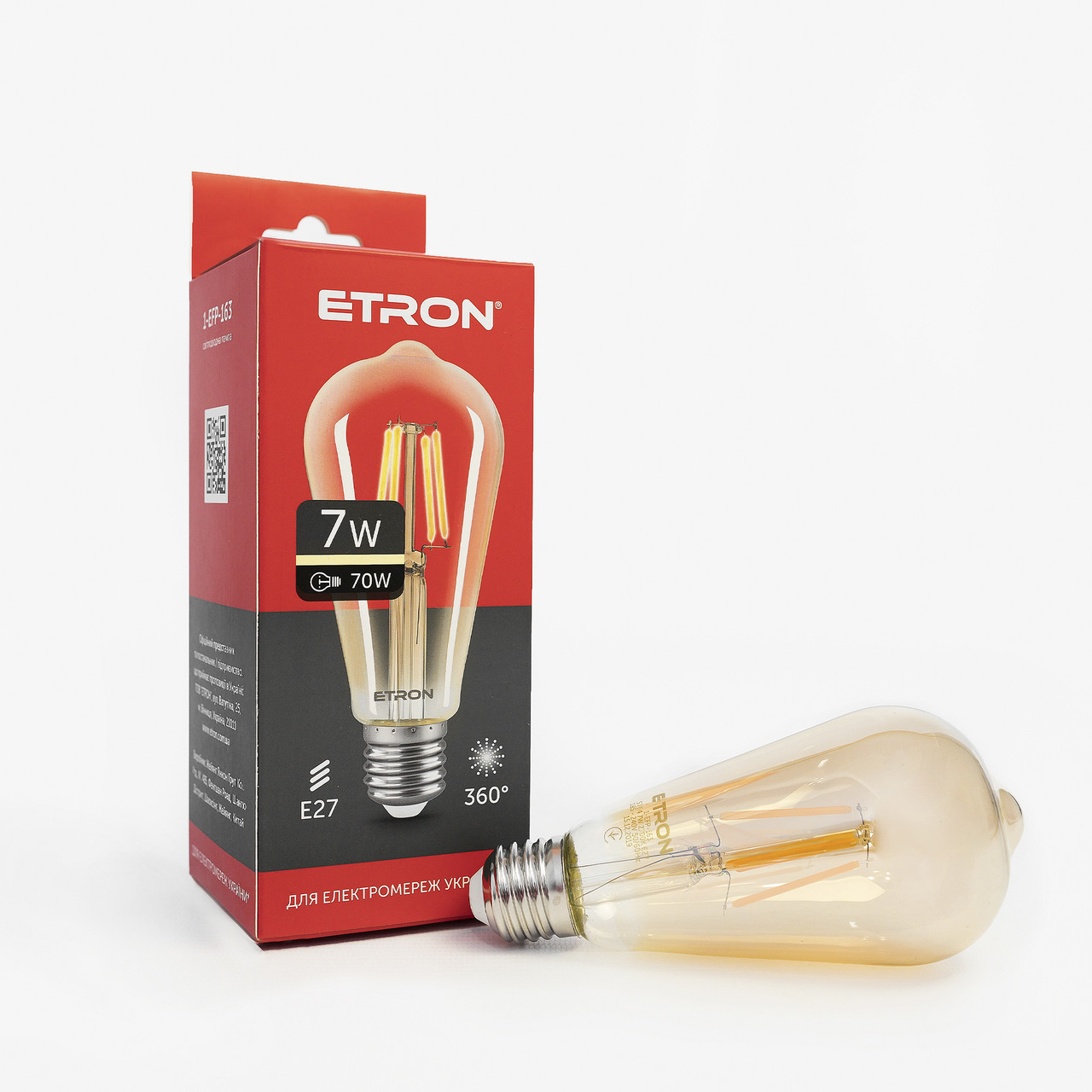 LED лампа ETRON Filament 1-EFP-163 ST64 E27 7W золото