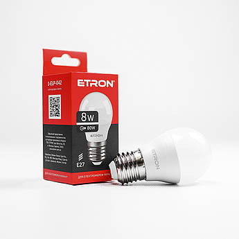 LED лампа ETRON Light 1-ELP-042 G45 8W 4200K 220V E27
