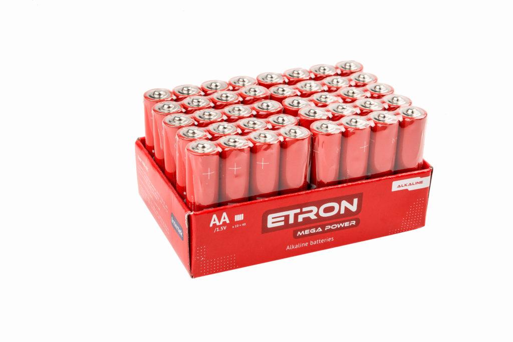 Батарейки лужні АА ETRON Mega Power AA LR6 плівка 40 шт