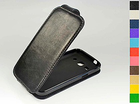 Відкидний чохол з натуральної шкіри для Samsung G350e Galaxy Star Advance Duos