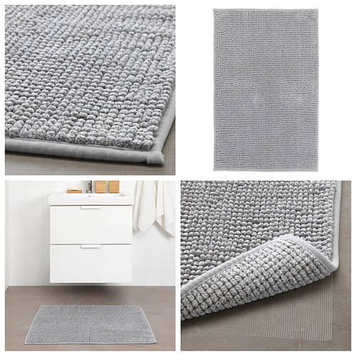 Купить Коврик для ванной комнаты 50x80 см IKEA TOFTBO серо-белый меланж ...