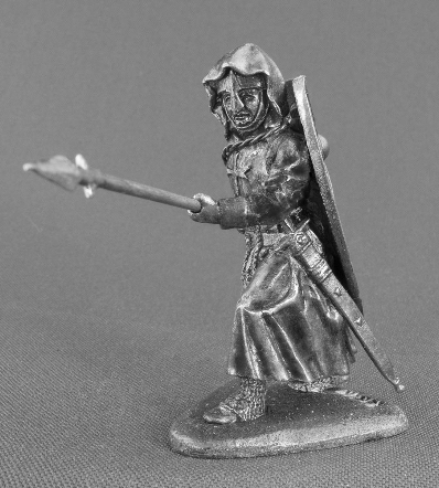 Фигурка статуэтка рыцарь воин крестоносец в плаще с капюшоном металл пр-во УКРАИНА сплав олова ! - фото 1 - id-p1330681080