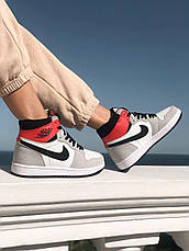 Жіночі кросівки Air Jordan 1 Retro High Light Smoke Grey 555088-126, фото 3