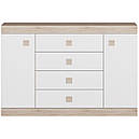 Комод у вітальню з ламінованої ДСП Соната 8 Еверест Дуб Сонома + Білий, фото 2