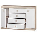 Комод у вітальню з ламінованої ДСП Соната 8 Еверест Дуб Сонома + Білий, фото 3