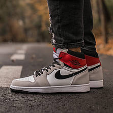 Чоловічі кросівки Air Jordan 1 Retro High Light Smoke Grey 555088-126, фото 3